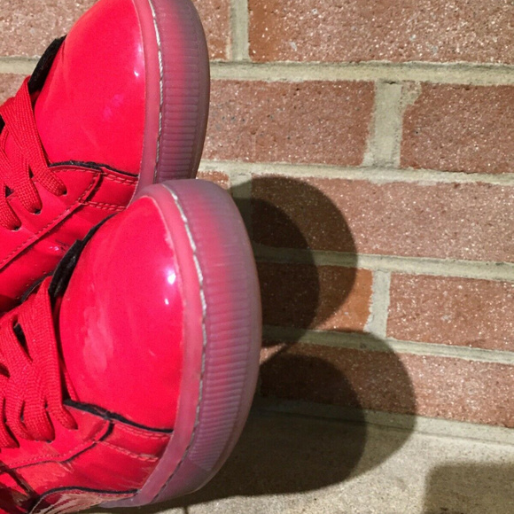 Puma Kids Patent Leather Lace Up Sneakers Sz 6.5Y - Picture 4 of 8